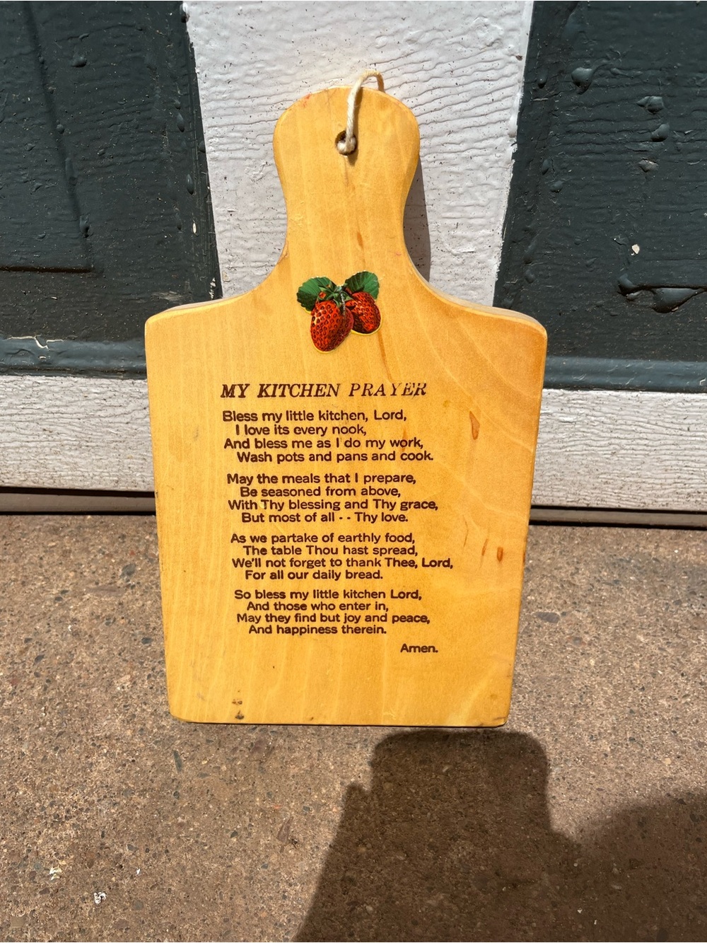 Wooden Decorative Cutting Board with 'My Kitchen Prayer' - Natural
